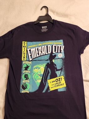 Wicked Emerald City Graphic Tee - Black with Green & Yellow Print Size Medium